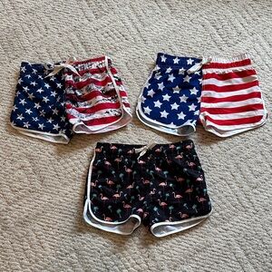 Patriotic and Flamingo Kids Swim Shorts Set - M